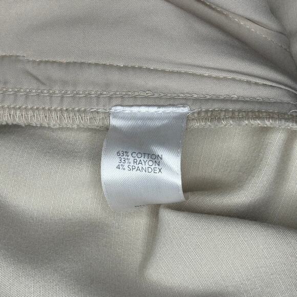 J. Jill Essential Cotton Stretch Pants Neutral Tan Minimalist Womens Sz 12 - Picture 7 of 9